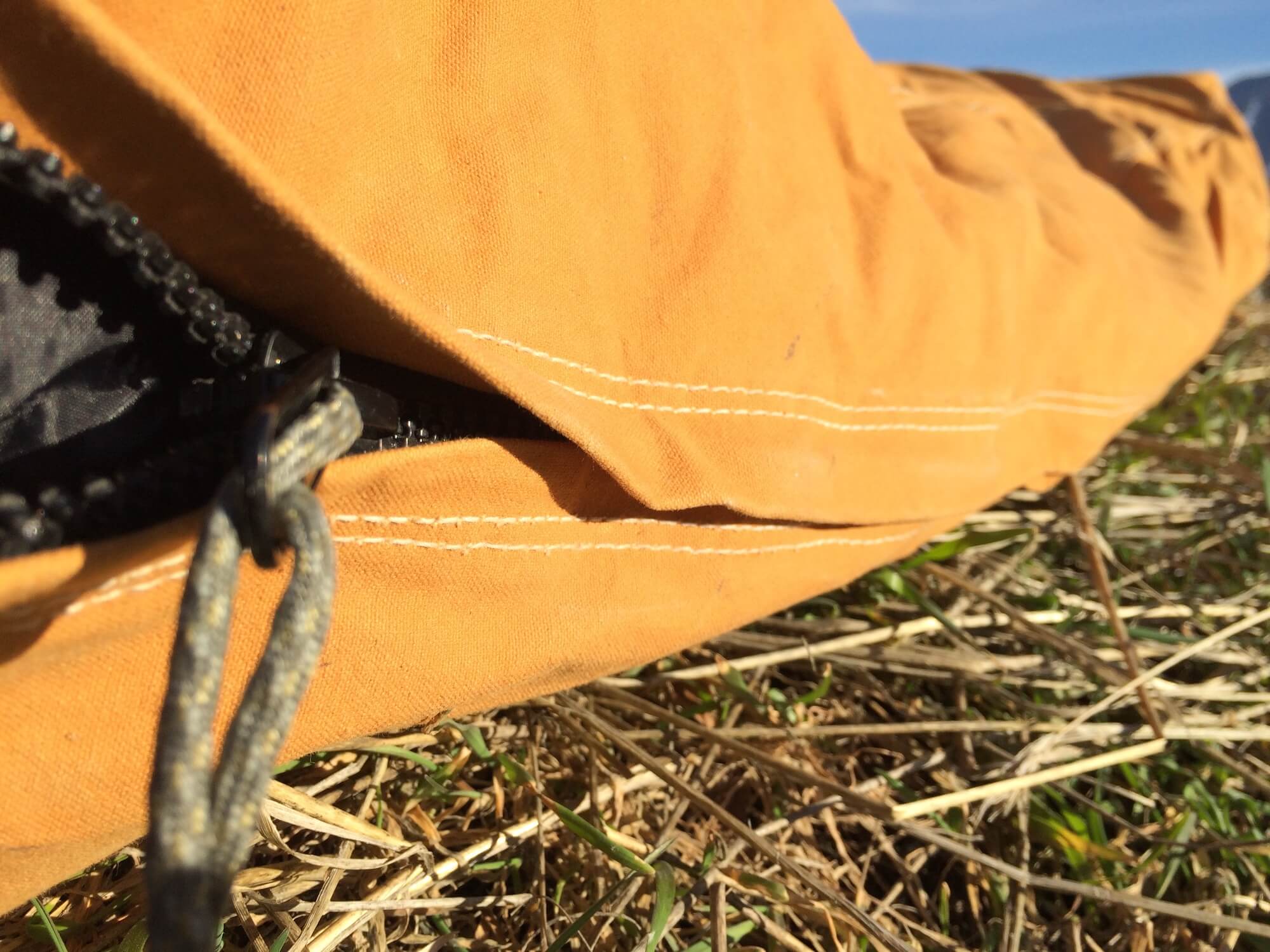 Close-up of Canvas Cutter Bedroll
