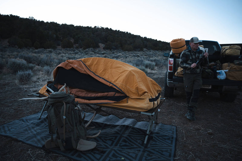 Canvas Cutter canvas bedrolls packed and ready for camping, hunting, and overland travel in all weather conditions