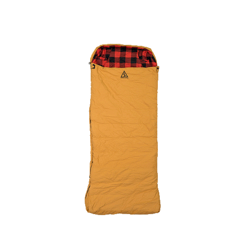 Canvas Cutter Bunker Bag sleeping bag animation laid flat showing full length design and canvas shell