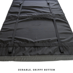 camping sleep pad showing durable Oxford bottom with grip points to prevent sliding