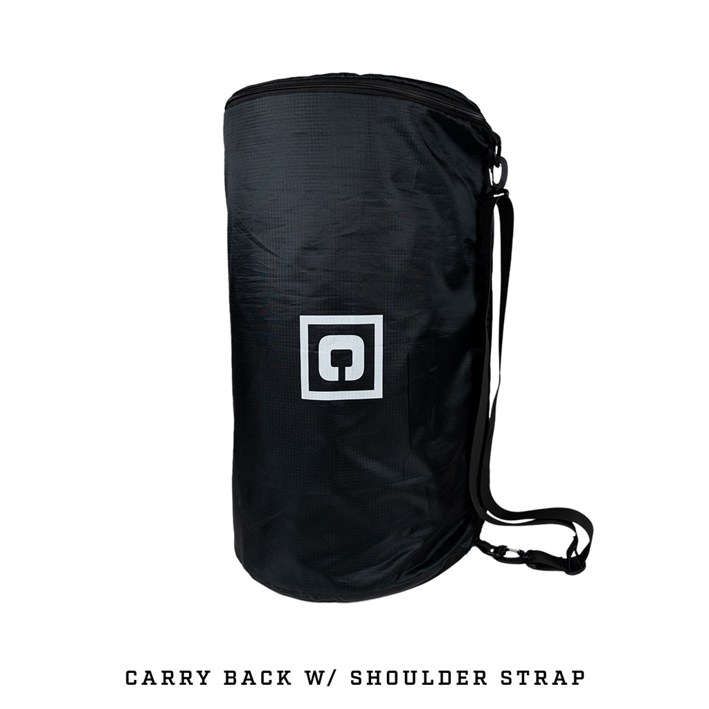 portable foam sleeping pad packed inside carry bag for camping and travel