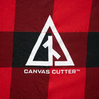 Canvas Cutter logo printed on the Buffalo Plaid Foam Cover fabric