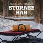 Canvas Cutter Bunker Bag packed into its waterproof storage bag for transport and storage