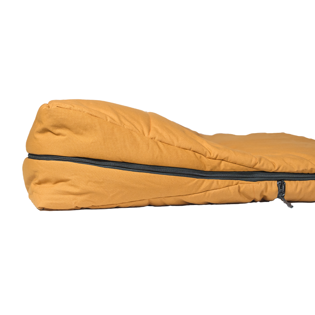 Wedge shaped foot box on the Bunker Bag designed for comfort and warmth