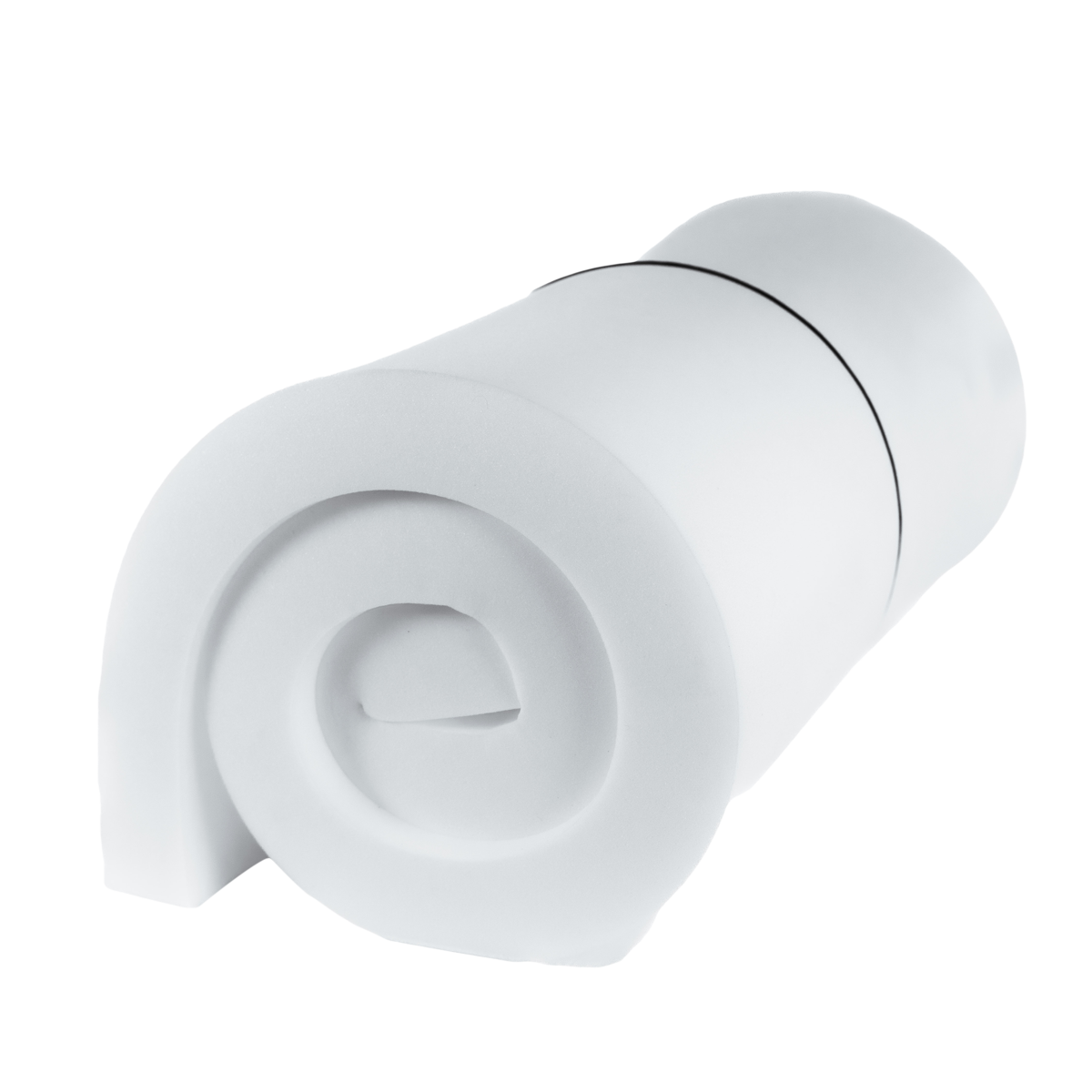 Rolled Canvas Cutter bedroll foam showing 3-inch thick premium mattress-grade foam construction