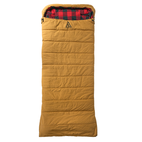 Canvas Cutter Bunker Bag sleeping bag laid flat showing full length design and canvas shell