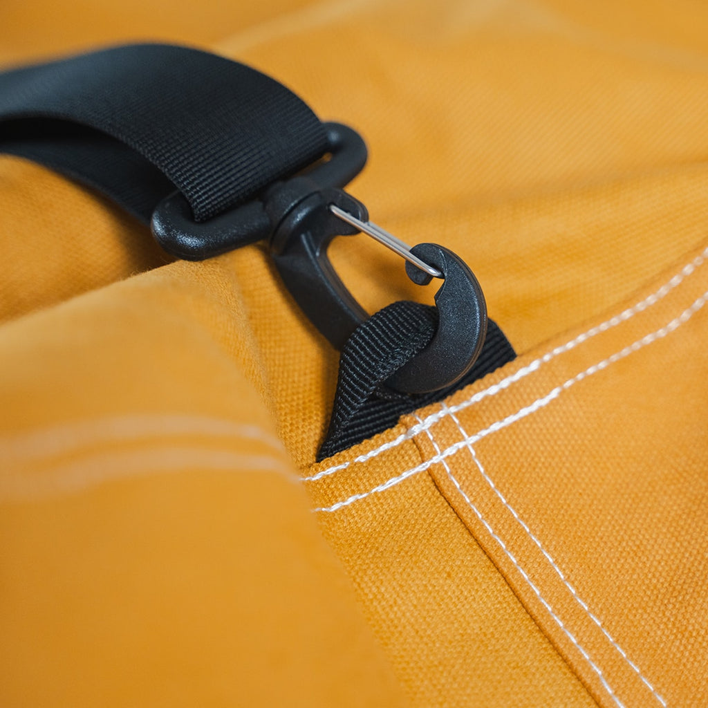 Close up of Dirt Bag shoulder strap attachment hardware