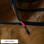 Heavy duty zippers on the Dominator 3.0 canvas bedroll designed for smooth access and long term durability