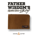 Father Wisdom Signature Series Utility Bag featuring branded patch sewn onto heavy duty canvas