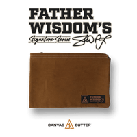 Father Wisdom Signature Series Utility Bag featuring branded patch sewn onto heavy duty canvas