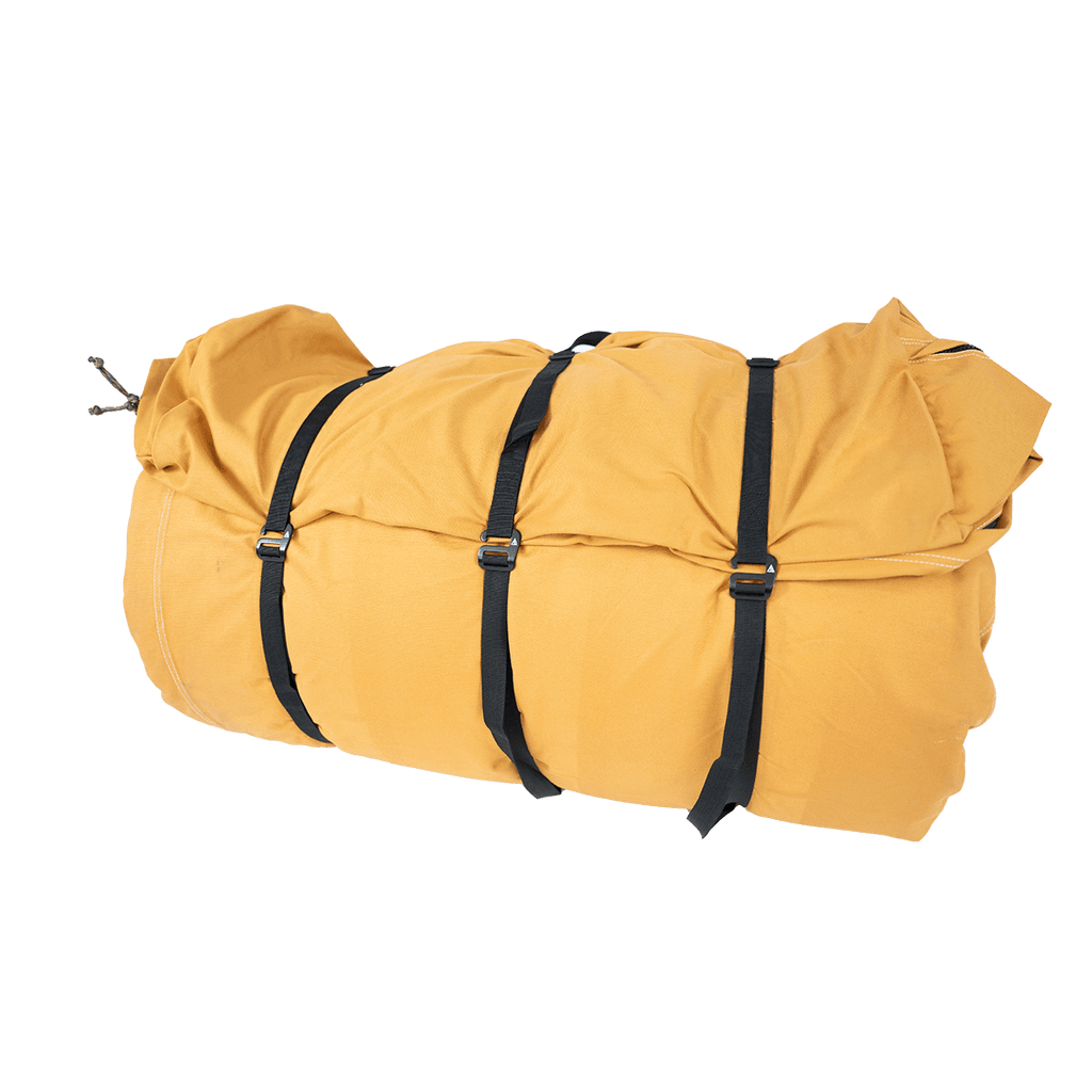 Canvas Cutter bedroll rolled with The Locker integrated for transport