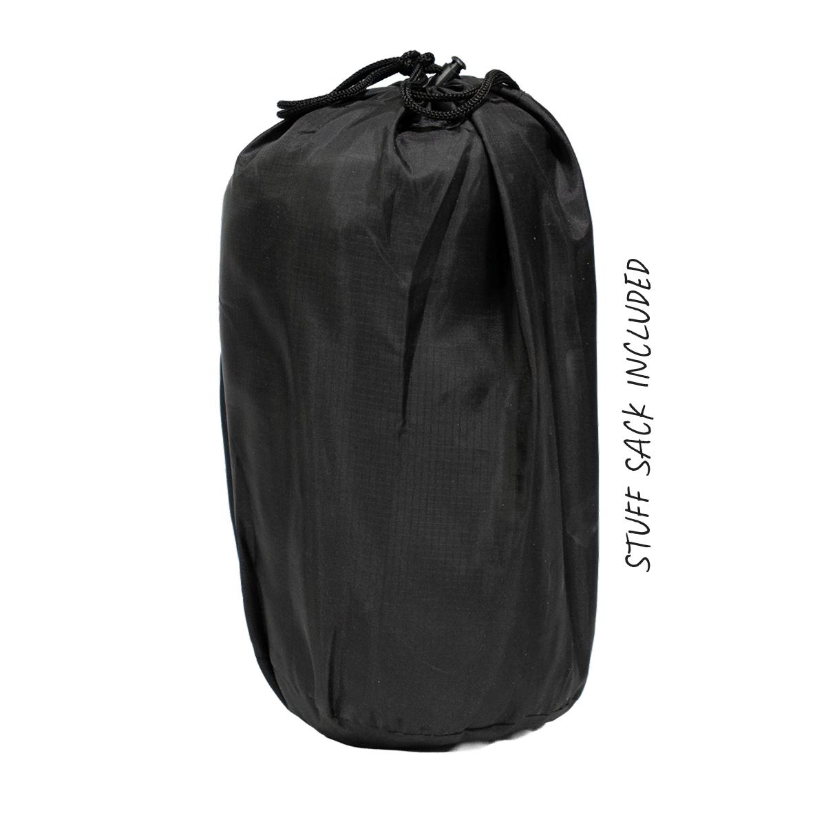 R.E.M. camping pillow packed into its storage bag for easy travel and compact storage