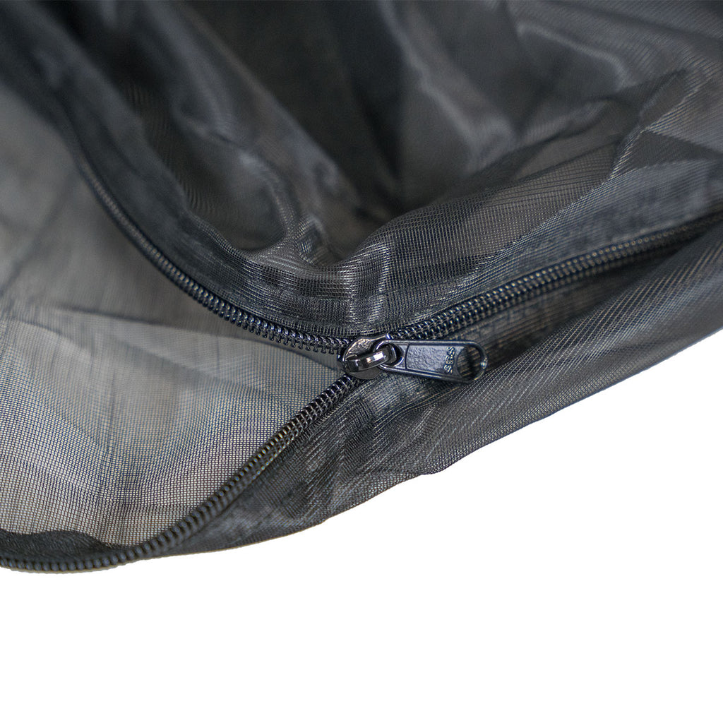 Close up of zipper on the Replacement Dirtbag mesh liner showing secure closure design
