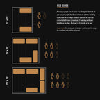 Size guide showing modular layout options for the Stronghold wall tent system