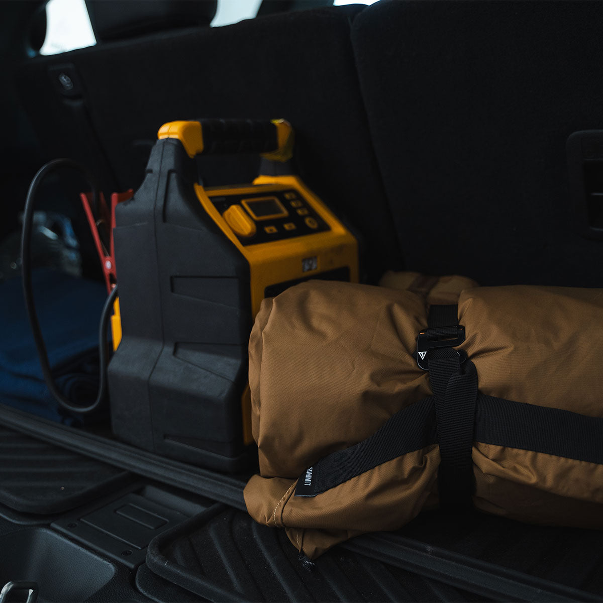 Summit Sleep System packed inside a vehicle showing compact storage size
