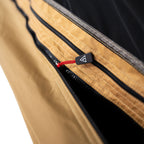 Close up of zipper and seam construction on the Summit Sleep System highlighting lightweight durability