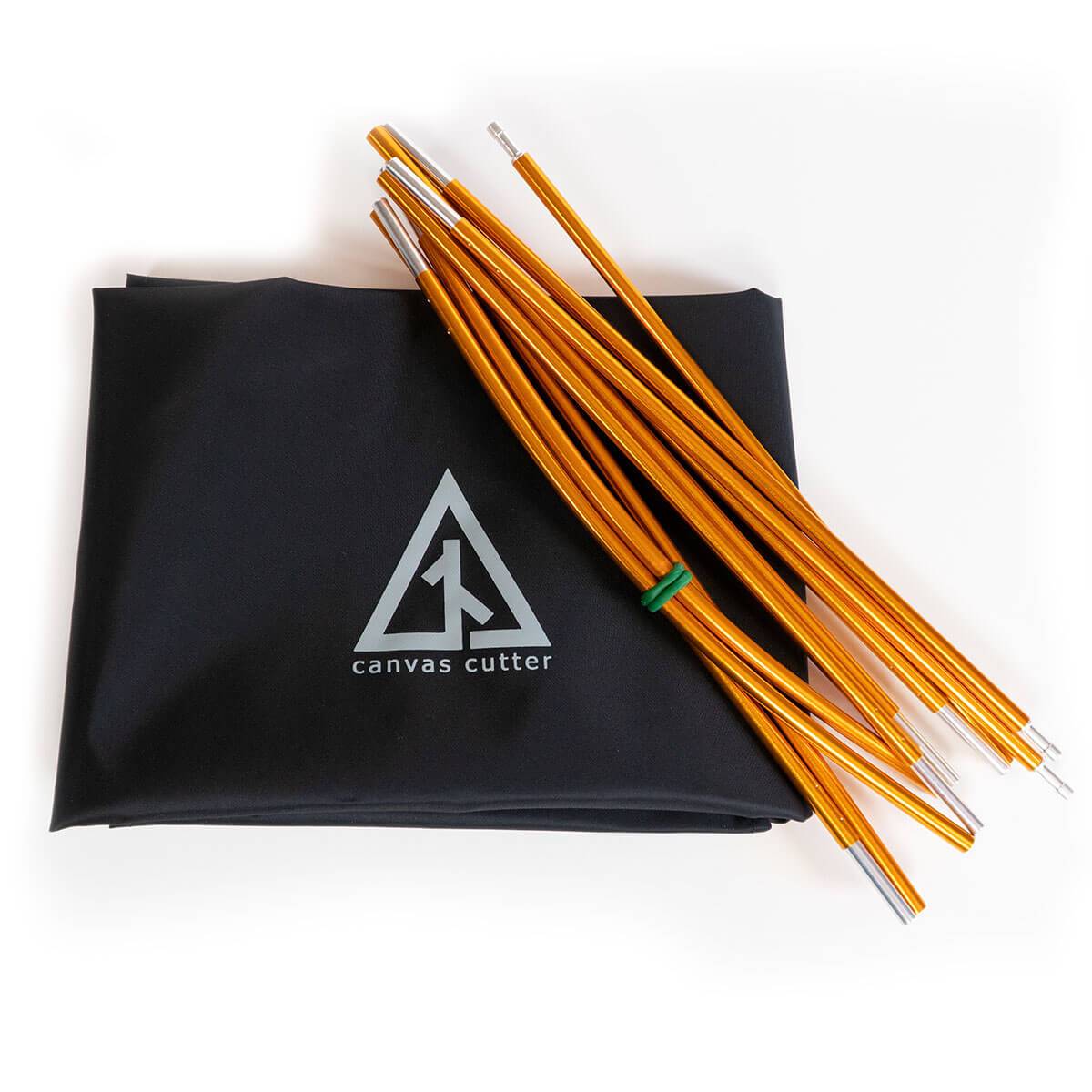 standard pole system packed with aluminum poles and canvas cutter logo
